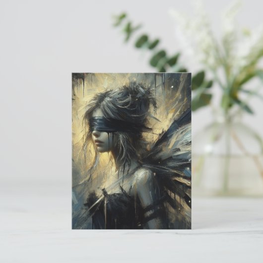 tamelijk geblinddoekt briefkaart (Staand voorkant)