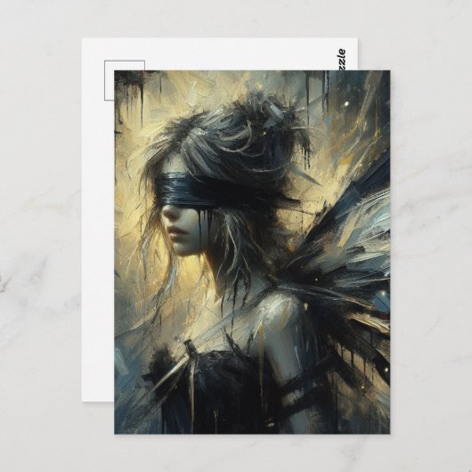 tamelijk geblinddoekt briefkaart (Voorkant / Achterkant)