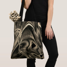 Tamelijk krom uitziend als verbrande pijnboom met tote bag