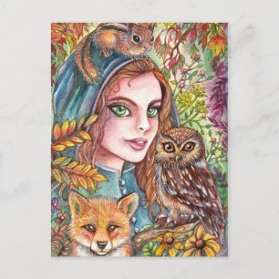 Tamer in het najaar van de Bossen Briefkaart