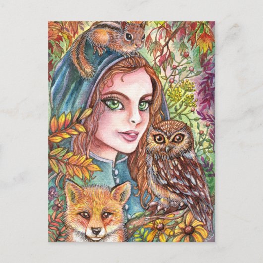 Tamer in het najaar van de Bossen Briefkaart (Voorkant)