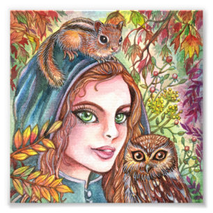 Tamer in het najaar van de Bossen Foto Afdruk