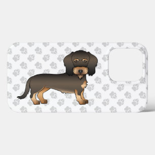 Tamhond Draadharige Dachshund Cartoon Hond & Poota Case-Mate iPhone Case