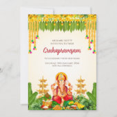 Tamil Gruhapravesham nodigt Telugu Housewarming ui Kaart (Voorkant)