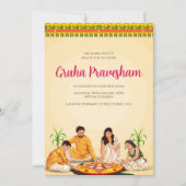 Tamil Housewarming nodigen Telugu uit als Grihapra Kaart (Voorkant)