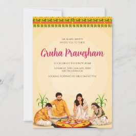 Tamil Housewarming nodigen Telugu uit als Grihapra Kaart