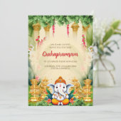 Tamil Housewarming nodigt Digital Indian uit Kaart (Staand voorkant)