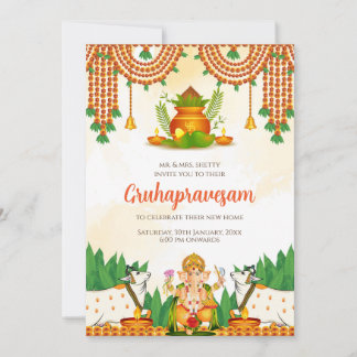 Tamil Huisinwijding uitnodiging Telugu Gruhapraves