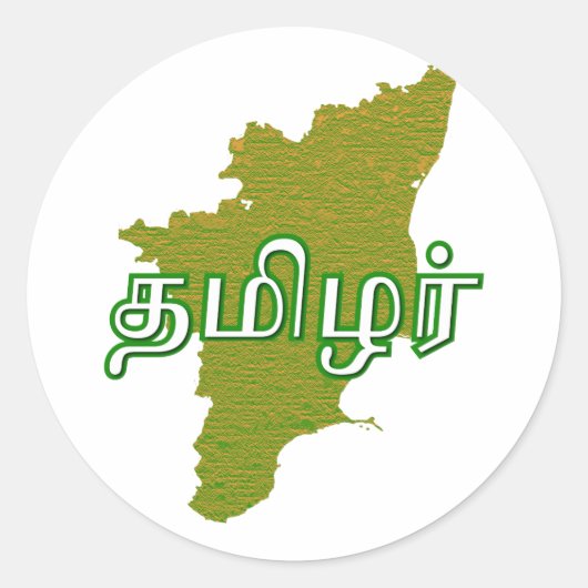 Tamil Nadu Ronde Sticker (Voorkant)