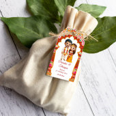 Tamil Zuid-Indiase bruiloft schattige karikatuur g Cadeaulabel