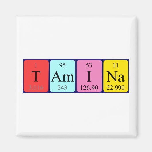 Tamina periodieke table name magnet (Voorkant)
