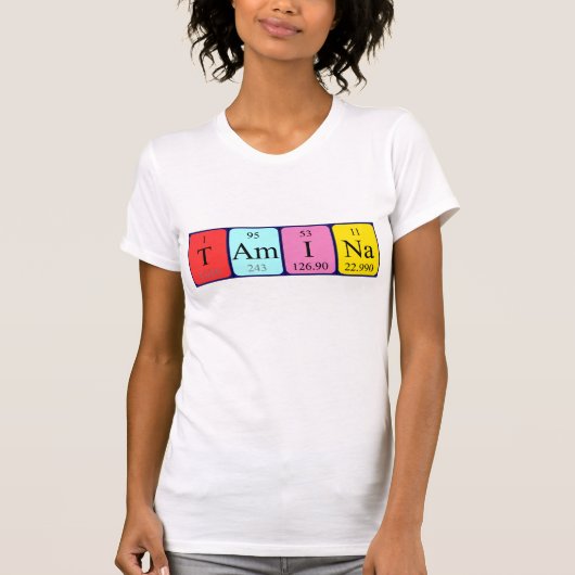 Tamina shirt met periodieke tabelnaam (Voorkant)
