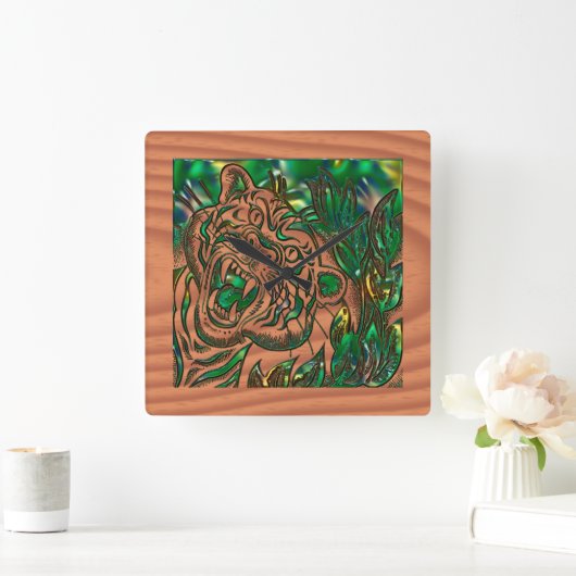 Taming the Tiger Vierkante Klok (Huis)