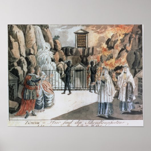 Tamino en Pamina voor de tempel Poster (Voorkant)