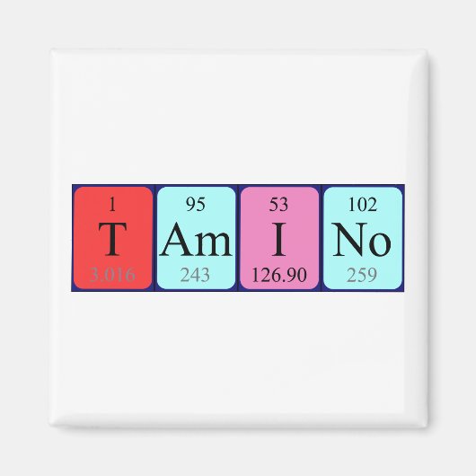 Tamino periodieke tabelnaam magnet (Voorkant)
