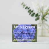 TamiraZDesign Blue Hydrangea Visitekaartje (Staand voorkant)