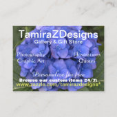 TamiraZDesign Blue Hydrangea Visitekaartje (Voorkant)