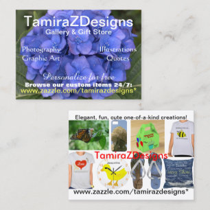TamiraZDesigns Blauwe Hortensia Visitekaartje