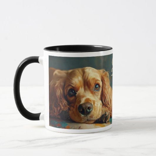 Tamme Amerikaanse Cocker Spaniel Portret Mok (Links)
