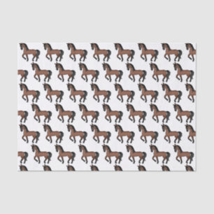 Tamme bruine leuke cartoon dravend paard patroon tissuepapier