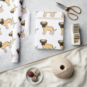 Tamme Engelse Mastiff Cute Cartoon Hond Patroon Cadeaupapier