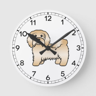 Tamme Havanese Honden Cute Cartoon Illustratie Ronde Klok