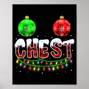 Tamme Kastanjes Kerst Grappige Bijpassende Koppel Poster