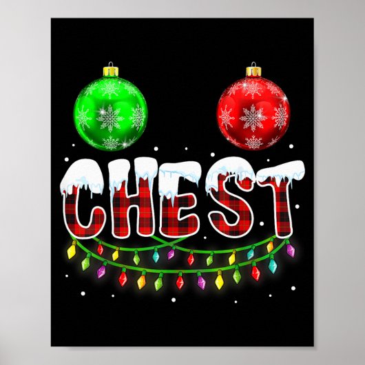 Tamme Kastanjes Kerst Grappige Bijpassende Koppel Poster (Voorkant)