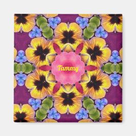 TAMMY ~ Abstract Pansy ~ Roze Blauw Paars Geel Magneet