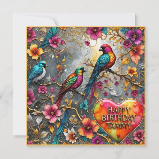 TAMMY ~ Gelukkige Verjaardag ~ Bright Birds ~ (Voorkant)
