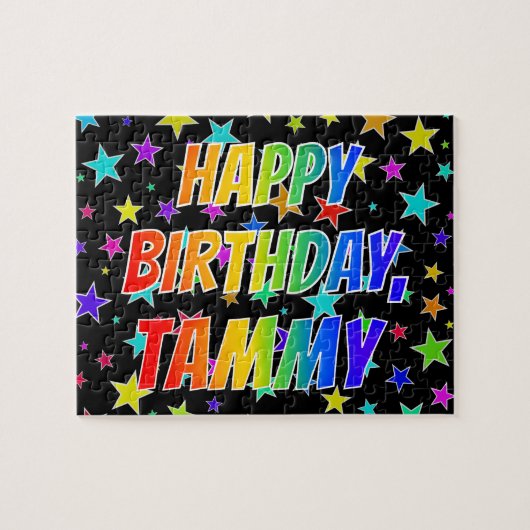 "TAMMY" Voornaam, geun "HAPPY BIRTHDAY" Legpuzzel (Horizontaal)