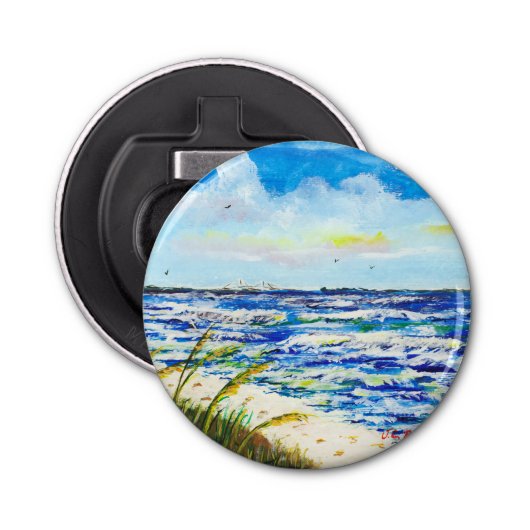 Tampa Bay Florida Beach Sunshine Skyway Bridge Button Flesopener (Voorkant)