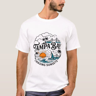 Tampa Bay Florida Jacht Zonsondergangen Kustthema T-shirt