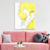 Tampa Bay, Florida nautische kaart Canvas Afdruk (Insitu (Woonkamer))