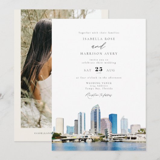 TAMPA BAY Florida reisbestemming Skyline Kaart (Voorkant / Achterkant)