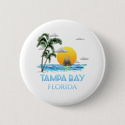 Tampa Bay Florida Sailing Ronde Button 5,7 Cm (Voorkant)