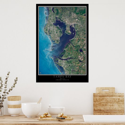 Tampa Bay Florida Satellite Poster Map (Keuken)