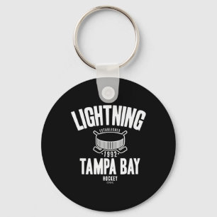 Tampa Bay Lightning Hockey Puck Blauw Officieel Ge Sleutelhanger