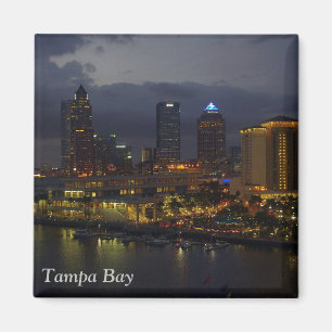 Tampa Bay Night Skyline Magneet