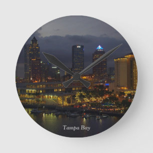 Tampa Bay Night Skyline Ronde Klok
