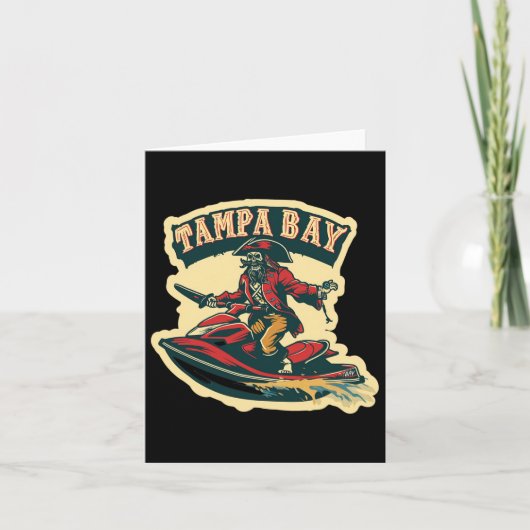Tampa Bay Pirate Florida Jetski Boating Funny Gasp Kaart (Voorkant)