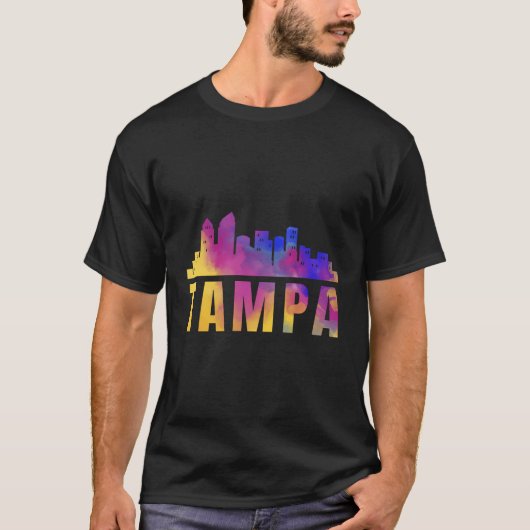Tampa Bay Skyline Art City Town Florida FL State U T-shirt (Voorkant)