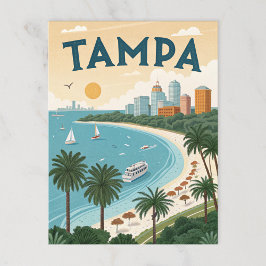 Tampa Bay: Tropische kustlijn illustratie Briefkaart