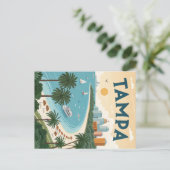 Tampa Bay: Tropische kustlijn illustratie Briefkaart (Staand voorkant)