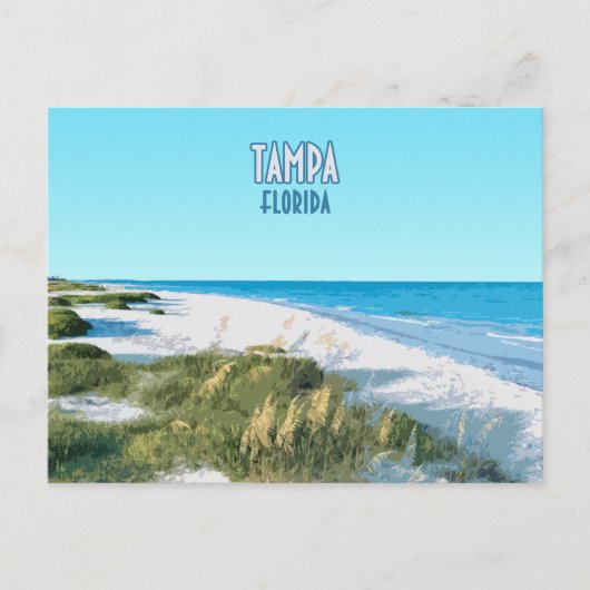 Tampa Beach Florida Vintage Briefkaart (Voorkant)