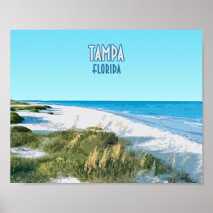 Tampa Beach Florida Vintage Poster