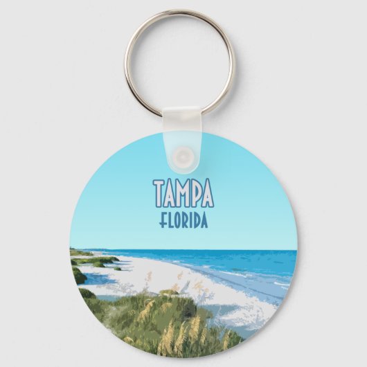 Tampa Beach Florida Vintage Sleutelhanger (Voorkant)