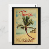 Tampa Briefkaart Palm Tree Vintage Travel (Voorkant / Achterkant)