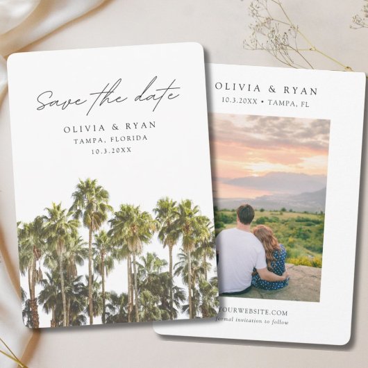 Tampa Bruiloft Florida Save the Date Kaart