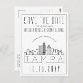 Tampa bruiloft | Gestileerde skyline De datum opsl Briefkaart (Voorkant / Achterkant)